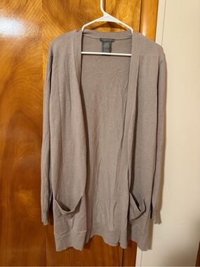 Matty M Open-Front Taupe Cardigan